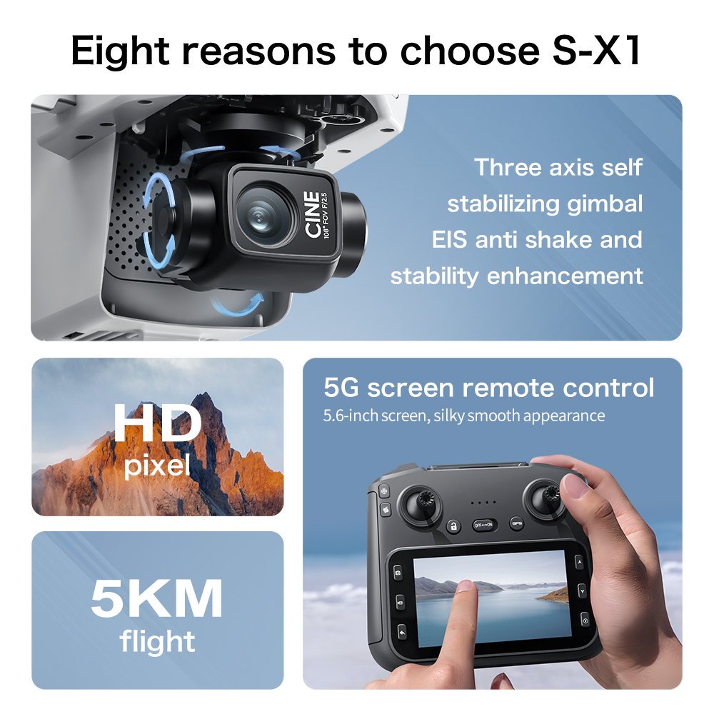 Original S-X1 Drone 8K HD Prof - đánh giá và giá Drone Thermal Imaging